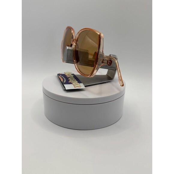 NEW Vintage Oversize Sunglasses Drop Temple Style Crystal Brown Monochrome #830 - Picture 5 of 10